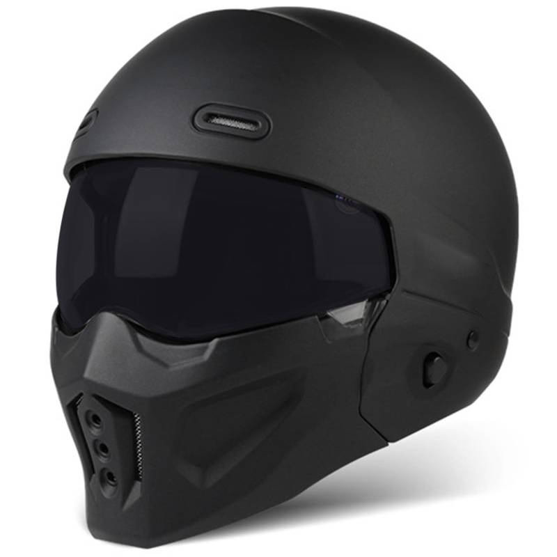 Integralhelm Motorradhelm Retro Personality Road Kombihelm ECE-Zulassung Retro Jethelm Mopedhelm Rollerhelm Für Erwachsene Männer Frauen 3,L von SJAPEX