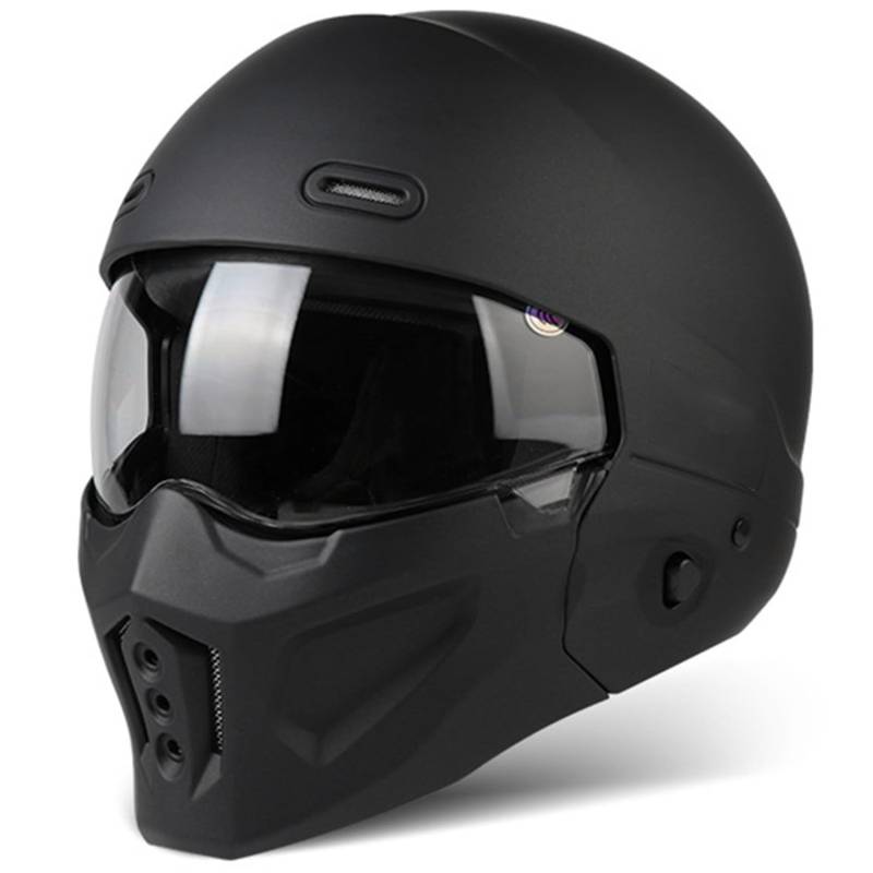 Integralhelm Motorradhelm Retro Personality Road Kombihelm ECE-Zulassung Retro Jethelm Mopedhelm Rollerhelm Für Erwachsene Männer Frauen 4,S von SJAPEX