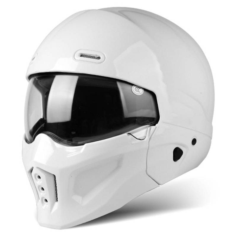 Integralhelm Motorradhelm Retro Personality Road Kombihelm ECE-Zulassung Retro Jethelm Mopedhelm Rollerhelm Für Erwachsene Männer Frauen 5,XXL von SJAPEX