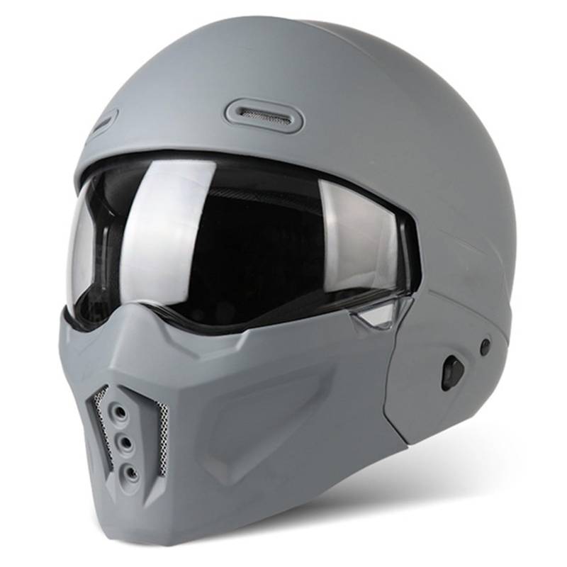 Integralhelm Motorradhelm Retro Personality Road Kombihelm ECE-Zulassung Retro Jethelm Mopedhelm Rollerhelm Für Erwachsene Männer Frauen 7,L von SJAPEX
