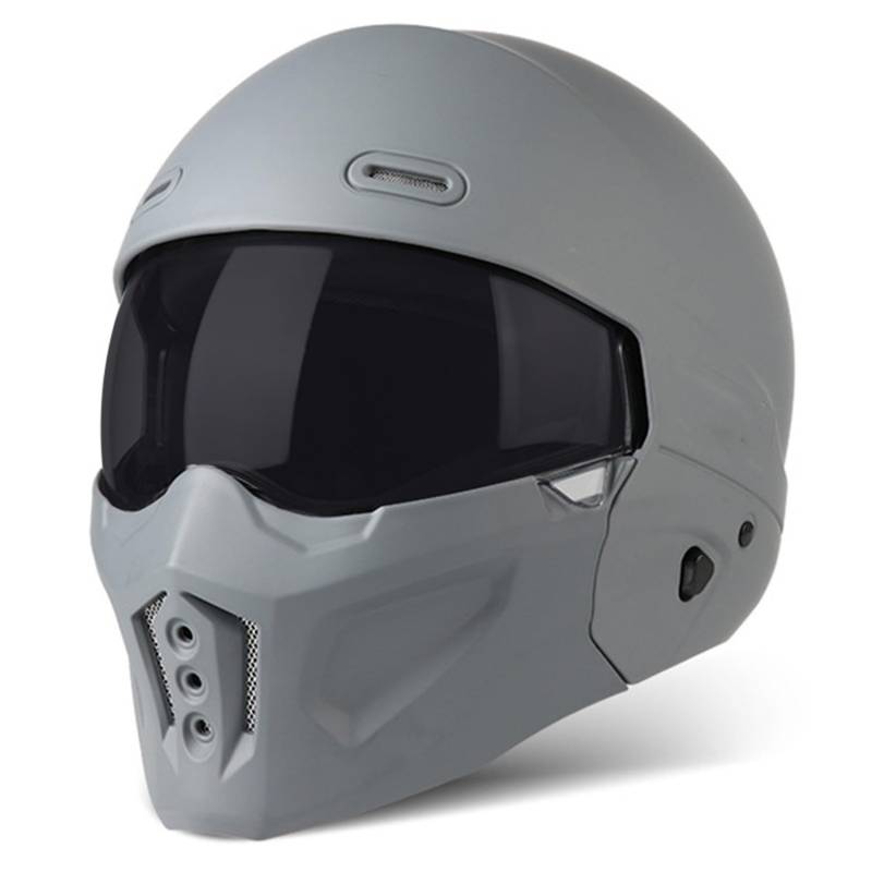 Integralhelm Motorradhelm Retro Personality Road Kombihelm ECE-Zulassung Retro Jethelm Mopedhelm Rollerhelm Für Erwachsene Männer Frauen 8,XXL von SJAPEX