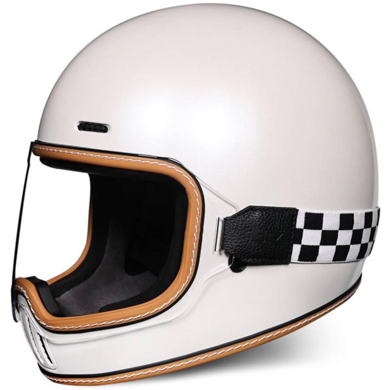 Integralhelm Vintage Motorrad Roller Retro Klassisch Crash Racing Rally Touring ECE-Geprüfter Helm Rollerhelme ATV UTV Unisex-Erwachsene 6,M von SJAPEX