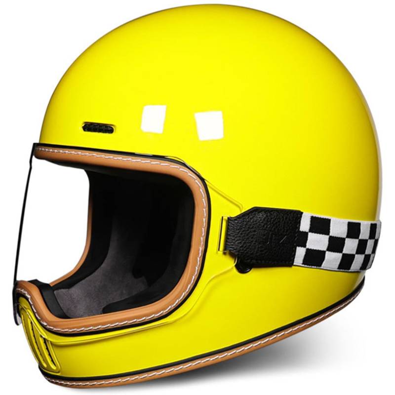 Integralhelm Vintage Motorrad Roller Retro Klassisch Crash Racing Rally Touring ECE-Geprüfter Helm Rollerhelme ATV UTV Unisex-Erwachsene 8,M von SJAPEX