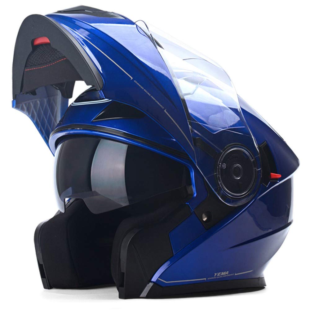 Klapphelme Motorrad-Helm, Flip-Up Modulare Helme Integralhelme Full-face Helmet Jet-Helm Scooter-Helm Mofa-Helm Biker Helmet mit Doppelvisiere, ECE und DOT Zertifiziert von SJAPEX