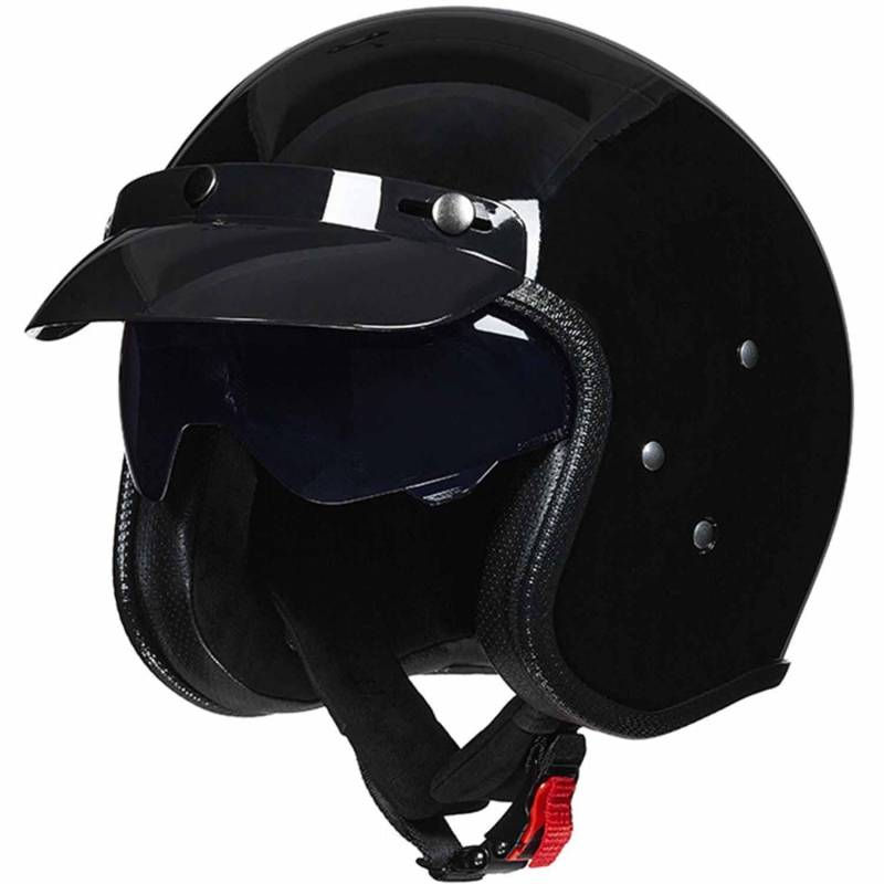 Retro 3/4 Halbhelm Fiberglas Motorrad Offenes Gesicht ECE-geprüft Motorrad Moped Crash Chopper Für Erwachsene Männer Frauen 6,L(59-60CM) von SJAPEX