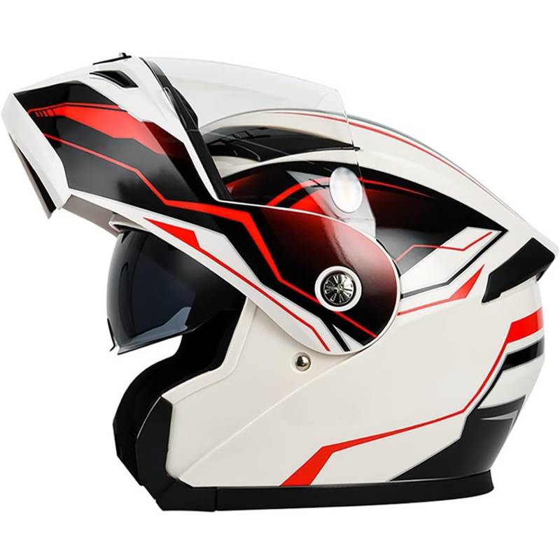 SJAPEX Klapphelm Flip Up Motorradhelm Herren Damen Integralhelm Mit ECE-Zertifizierung Modular Helm Rollerhelm Mit Doppelvisier 1,XXL von SJAPEX