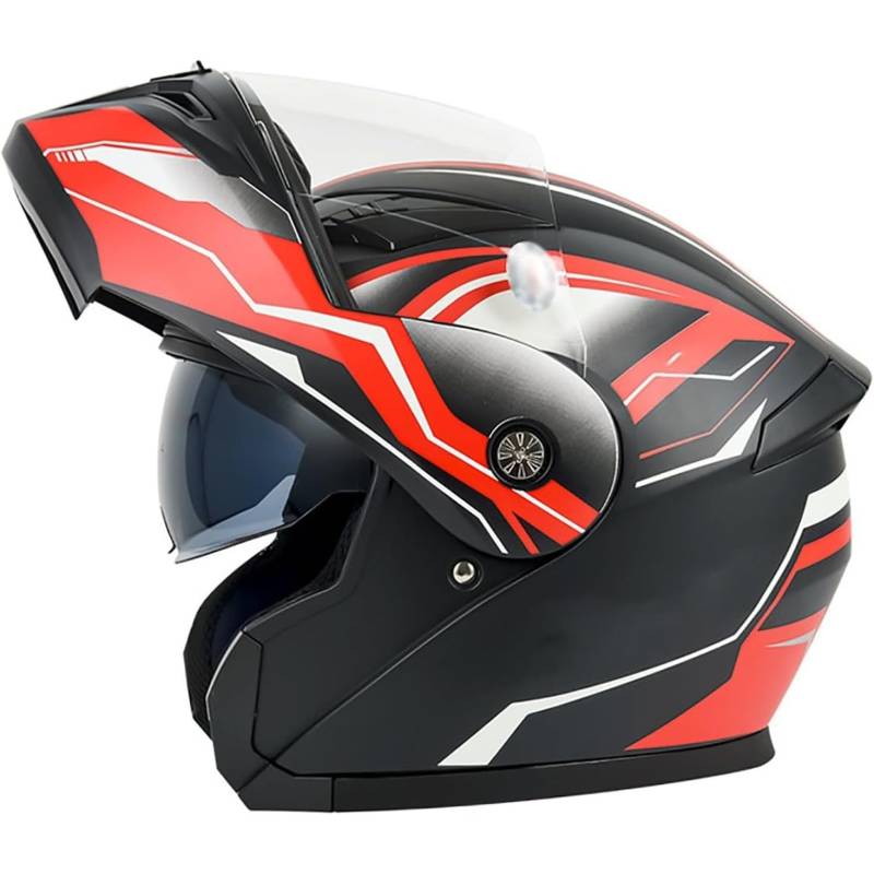 SJAPEX Klapphelm Flip Up Motorradhelm Herren Damen Integralhelm Mit ECE-Zertifizierung Modular Helm Rollerhelm Mit Doppelvisier 2,XXL von SJAPEX