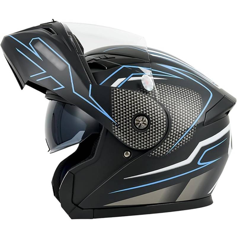 SJAPEX Klapphelm Flip Up Motorradhelm Herren Damen Integralhelm Mit ECE-Zertifizierung Modular Helm Rollerhelm Mit Doppelvisier 4,XXL von SJAPEX