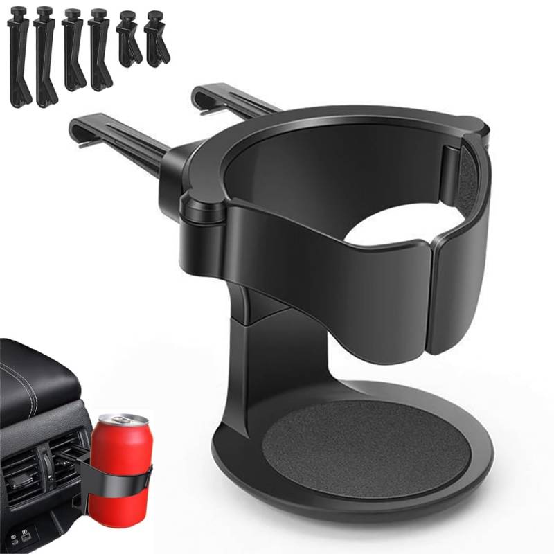 Auto Getränkehalter, Auto Becherhalter, 9.5 x 8 cm Universeller Dosenhalter, Auto Lüftungshalterung für Kaffeebecher, Getränkedose und Aschenbecher(Schwarz) von SJDOFU