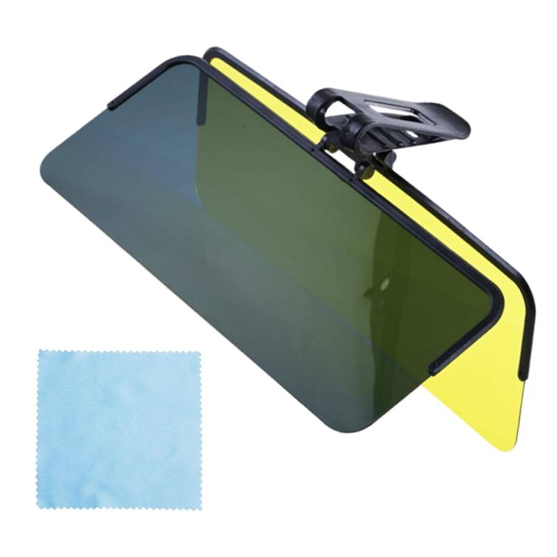 Auto Sonnenblende Verlängerung und Wischtuch Doppel Tag und Nacht Anti Glare Universal für Autos Vordersitz Fahrer oder Beifahrer von SJDOFU