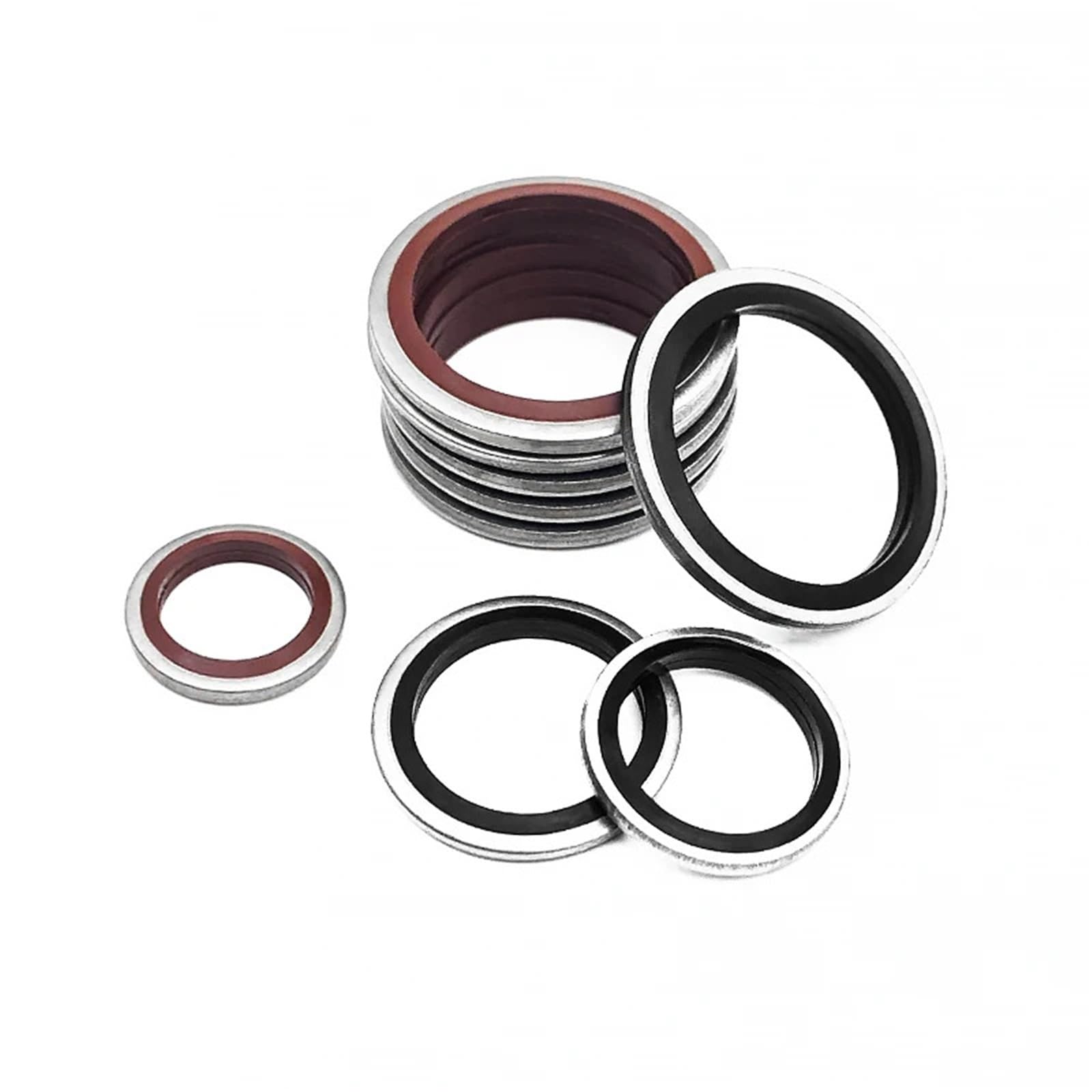 Unterlegscheibe Dichtung m5 m6 m8 m10 m12 m14 m16 ~ m60 Verbundscheibe Metall Gummi FKM Ölablassschraube Dichtung O-Ring-Sortiment(304 FKM,ID15_10PCS) von SJDXTZH