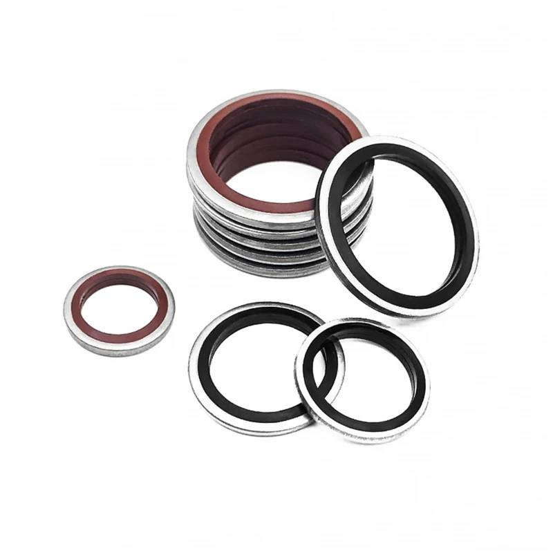 Unterlegscheibe Dichtung m5 m6 m8 m10 m12 m14 m16 ~ m60 Verbundscheibe Metall Gummi FKM Ölablassschraube Dichtung O-Ring-Sortiment(316 NBR,ID36_10PCS) von SJDXTZH