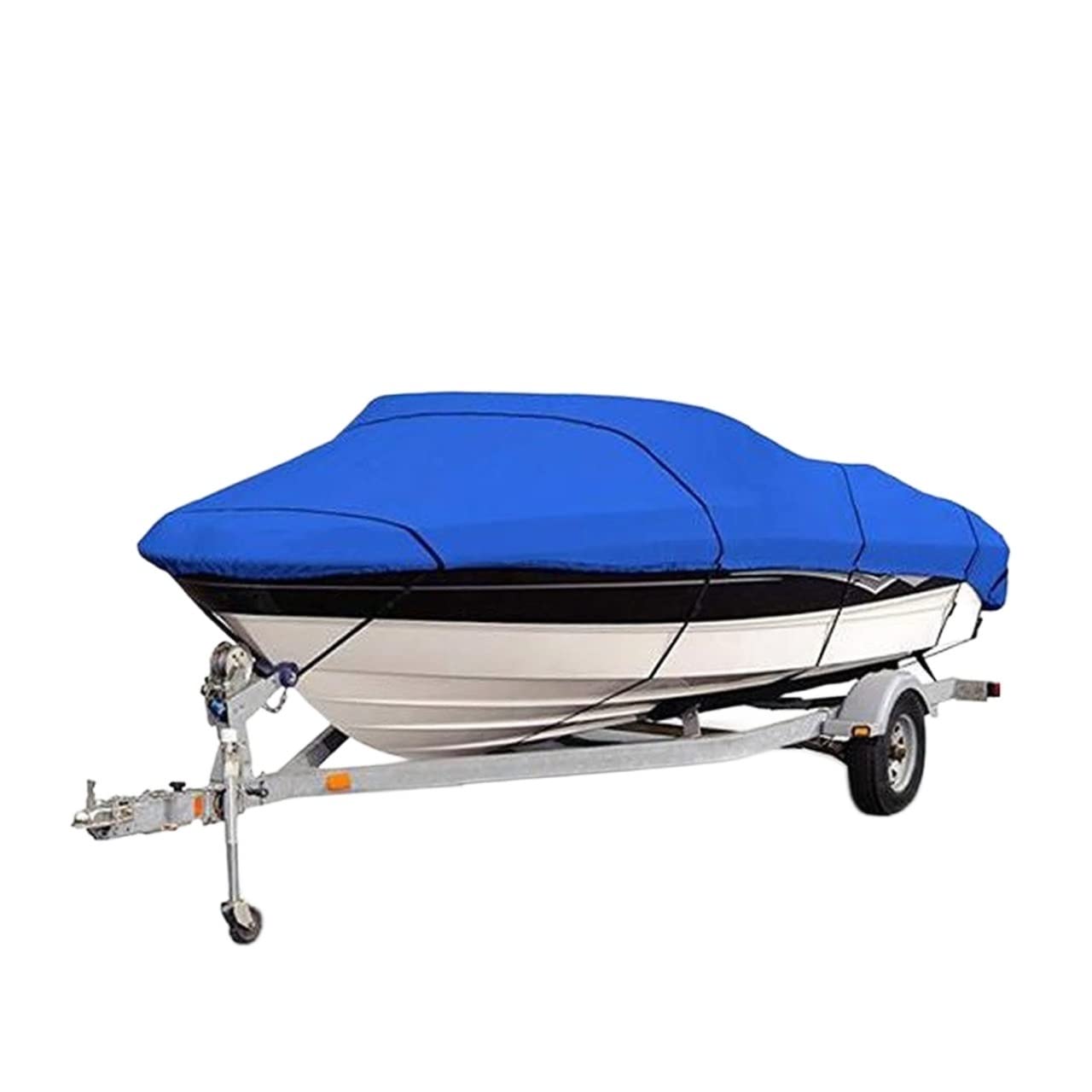 Bootsplane,Bootsplane Abdeckplane Wasserdicht 1 stück Blue Universal Heavy Duty Fishing Ski Bootsabdeckung for 11-22 'V-Hull wasserdichte Sonnenschutz Uv. Schutzbootdeckel.(17-19Ft) von SJHFKDK