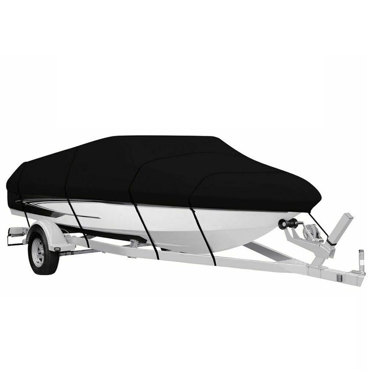 Bootsplane,Bootsplane Abdeckplane Wasserdicht 11ft - 22ft 300D Anhänger Bootsabdeckungen 190T Wasserdichtes Regenschutz Sonnenschutz Uv. Protector Speedboat Boat Cover Angeln Ski(20-22FT 700x260cm) von SJHFKDK
