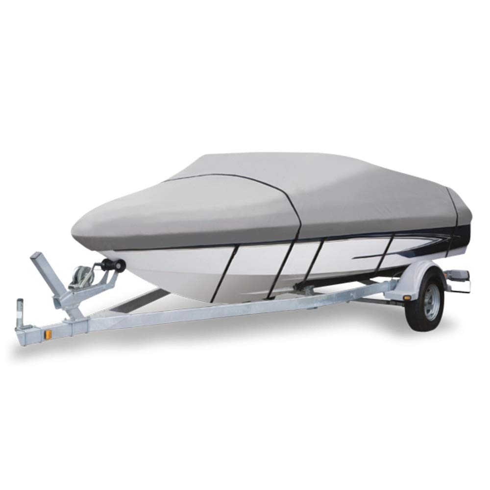 Bootsplane,Bootsplane Abdeckplane Wasserdicht 12FT-22FT Anzeichenfolie Boat-Cover Marine-Grade Hochleistungs-OceanSouth-Wasser Sun-Proof-UV-Schutz-Skiboot-Anlegestelle(20ft 22ft Grey) von SJHFKDK