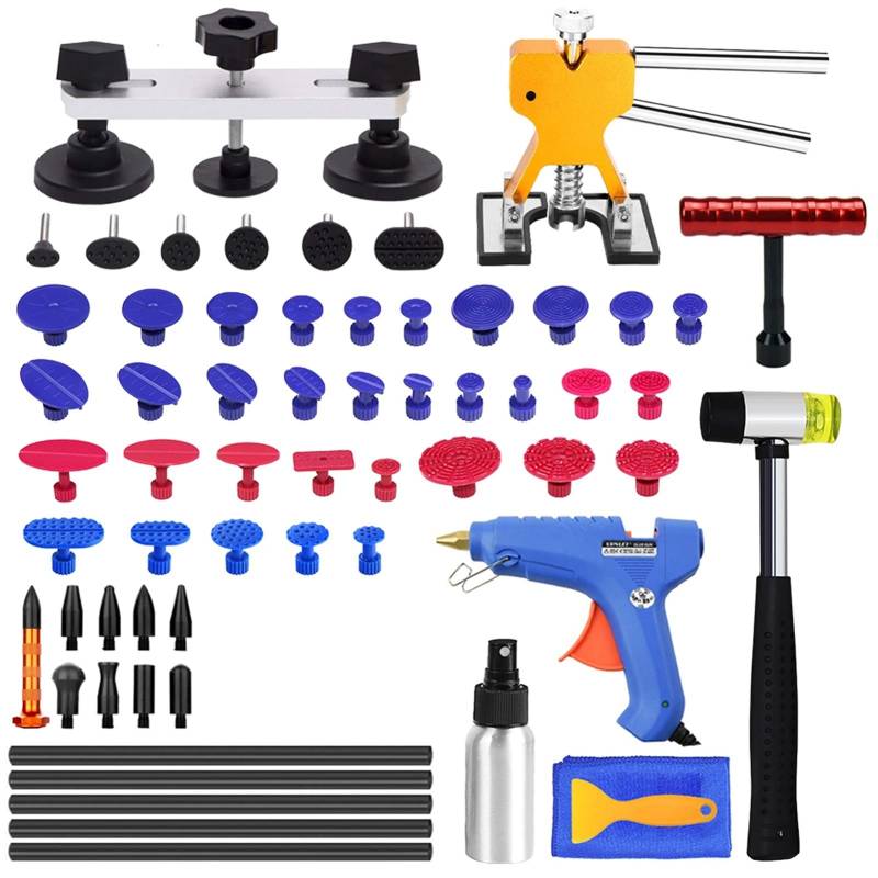 Dellen Reparaturset Auto,Auto Beulen Entfernen Auto-lacklose Ziffer-Reparatur-Kits - Auto-Dent-Puller mit Bridge-Dent Puller-Kit für Automobile-Karosserie-Motorrad Kühlschrank(Set 1) von SJHFKDK