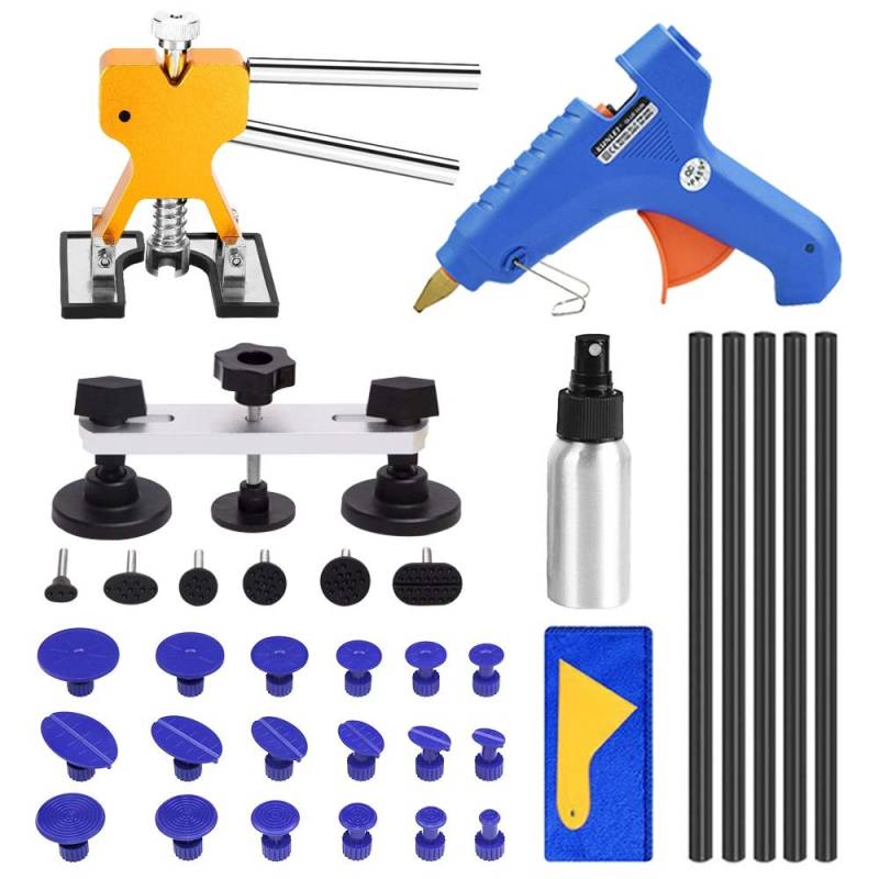 Dellen Reparaturset Auto,Auto Beulen Entfernen Auto-lacklose Ziffer-Reparatur-Kits - Auto-Dent-Puller mit Bridge-Dent Puller-Kit für Automobile-Karosserie-Motorrad Kühlschrank(Set 2) von SJHFKDK