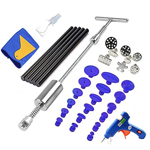 Dellen Reparaturset Auto,Auto Beulen Entfernen Auto lacklosen Dent Removal Tool Kit Dent Reparatur Kit Dent Puller Kit Rutsche Rückwärtshammer Klebstofflasche Saugnäpfe Hagel Kit(Set5) von SJHFKDK