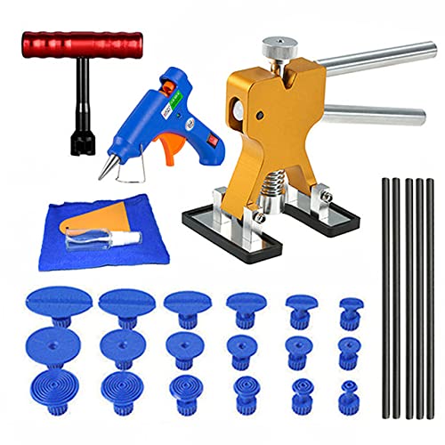 Dellen Reparaturset Auto,Auto Beulen Entfernen Auto lacklosen Dent Removal Tool Kit Dent Reparatur Kit Dent Puller Kit Rutsche Rückwärtshammer Klebstofflasche Saugnäpfe Hagel Kit(Set6) von SJHFKDK