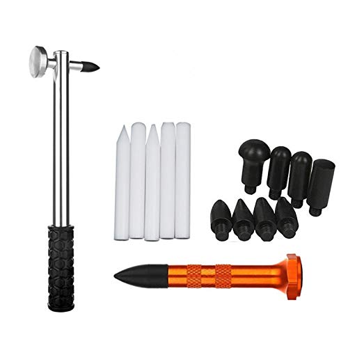 Dellen Reparaturset Auto,Auto Beulen Entfernen Karosserie Reparaturwerkzeuge Lacklosen Dent Puller Heber Reparaturwerkzeug Slide Hammer Tabs für Dent Remover Auto Körper Removal Tool(15 PCS) von SJHFKDK