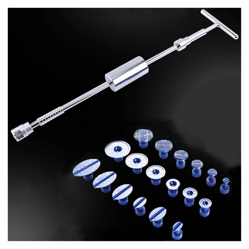 Dellen Reparaturset Auto,Auto Beulen Entfernen Werkzeuge Auto Repair Tool Car Dent Repair Dent Puller Kit 2 in 1 Slide Hammer Reverse Hammer Leimaschen Saugnäpfe von SJHFKDK