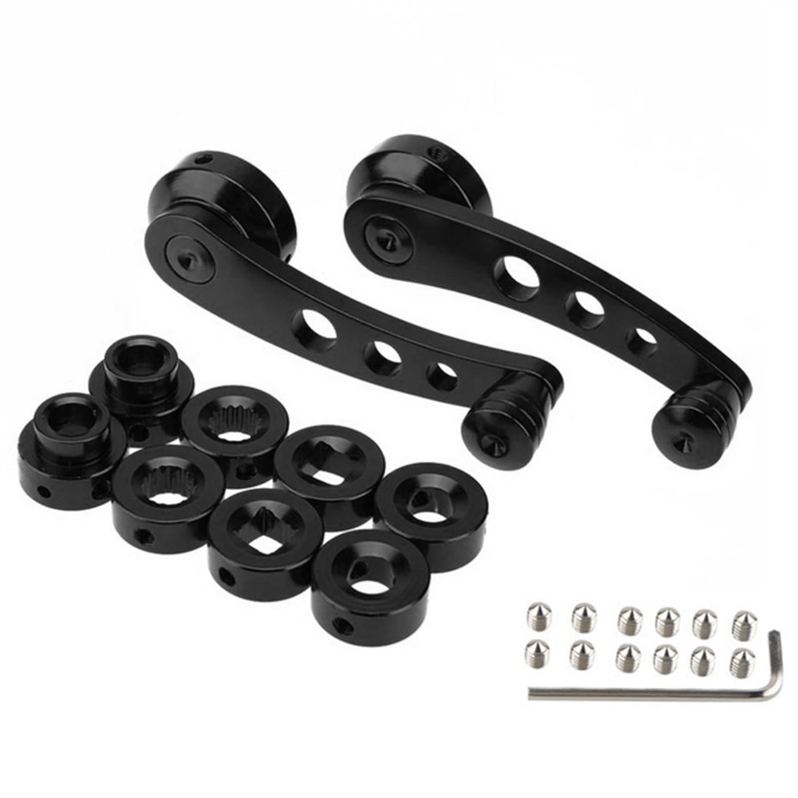 Fensterkurbel,Autofenster Kurbel 1Set Universal Auto Fenster Griff Aluminium Legierung Wickler Riser Ersatz Wickler Kurbel Riser Fenster Griffe(Black) von SJHFKDK