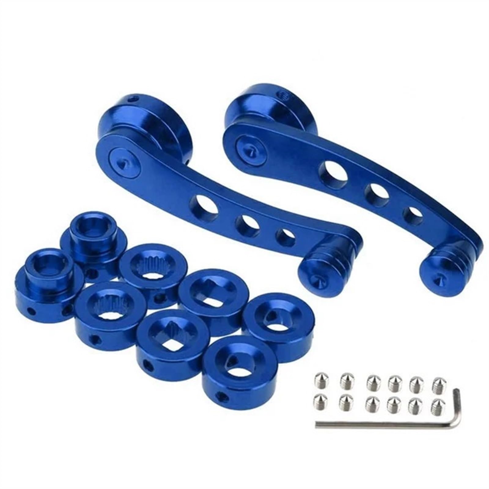 Fensterkurbel,Autofenster Kurbel 1Set Universal Auto Fenster Griff Aluminium Legierung Wickler Riser Ersatz Wickler Kurbel Riser Fenster Griffe(Blue) von SJHFKDK