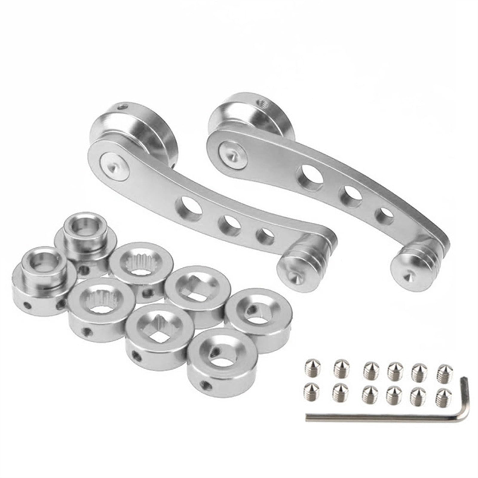 Fensterkurbel,Autofenster Kurbel 1Set Universal Auto Fenster Griff Aluminium Legierung Wickler Riser Ersatz Wickler Kurbel Riser Fenster Griffe(Silver) von SJHFKDK