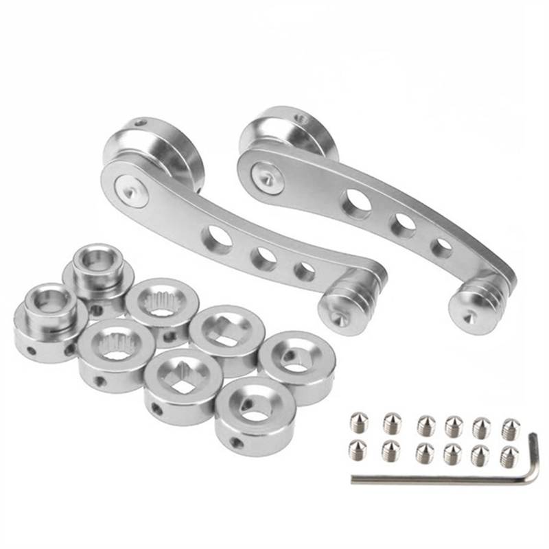 Fensterkurbel,Autofenster Kurbel 1Set Universal Auto Fenster Griff Aluminium Legierung Wickler Riser Ersatz Wickler Kurbel Riser Fenster Griffe(Silver) von SJHFKDK
