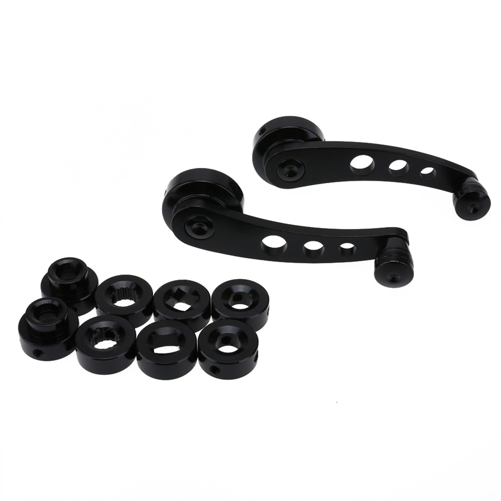 Fensterkurbel,Autofenster Kurbel 1Set Universal Auto Manuelle Fenster Griff Wickler Riser Ersatz Griffe Aluminium Legierung Wickler Kurbel Riser Kit Fenster Griffe(Black) von SJHFKDK