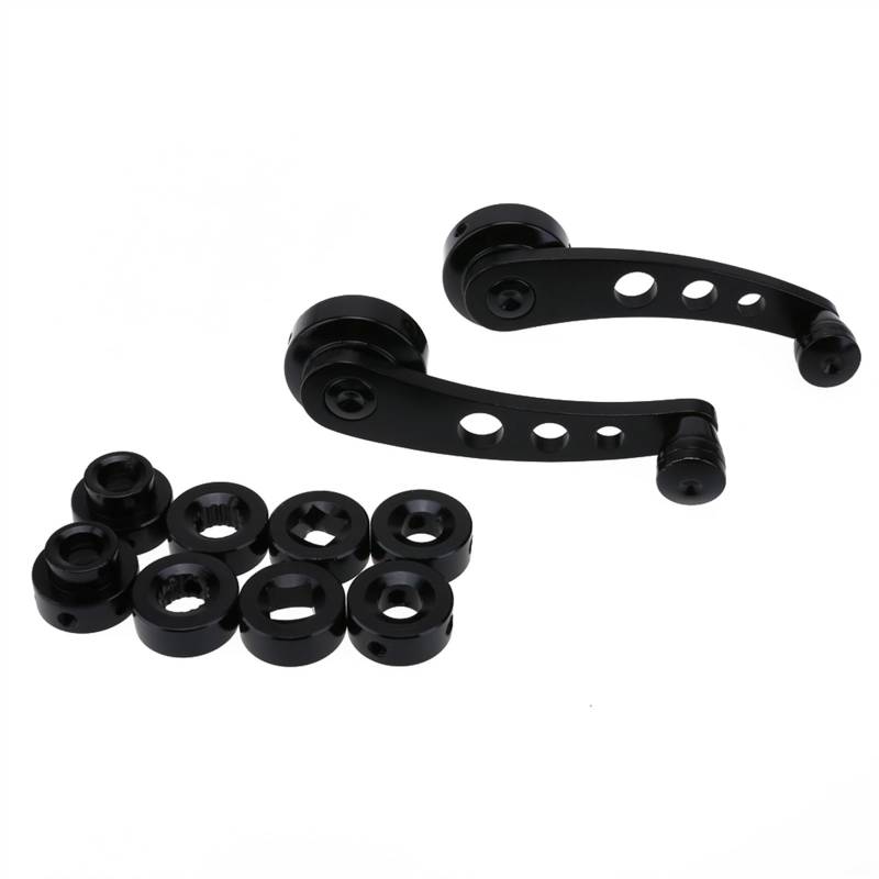 Fensterkurbel,Autofenster Kurbel 1Set Universal Auto Manuelle Fenster Griff Wickler Riser Ersatz Griffe Aluminium Legierung Wickler Kurbel Riser Kit Fenster Griffe(Black) von SJHFKDK
