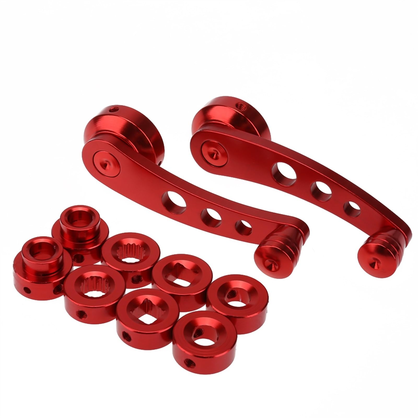Fensterkurbel,Autofenster Kurbel 1Set Universal Auto Manuelle Fenster Griff Wickler Riser Ersatz Griffe Aluminium Legierung Wickler Kurbel Riser Kit Fenster Griffe(Red) von SJHFKDK