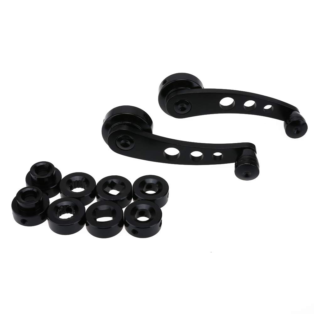 Fensterkurbel,Autofenster Kurbel 2 stücke Aluminium Legierung Universal Auto Fenster Griff Wickler Riser Ersatz Fenster Hebe Kurbel Kurbel Riser Kit Auto Teile(Black) von SJHFKDK