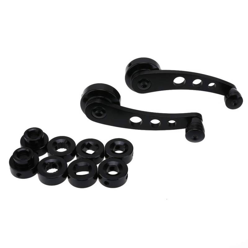 Fensterkurbel,Autofenster Kurbel 2 stücke Aluminium Legierung Universal Auto Fenster Griff Wickler Riser Ersatz Fenster Hebe Kurbel Kurbel Riser Kit Auto Teile(Black) von SJHFKDK