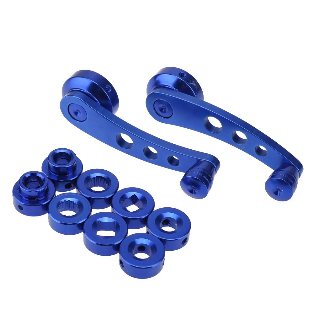 Fensterkurbel,Autofenster Kurbel 2 stücke Aluminium Legierung Universal Auto Fenster Griff Wickler Riser Ersatz Fenster Hebe Kurbel Kurbel Riser Kit Auto Teile(Blue) von SJHFKDK