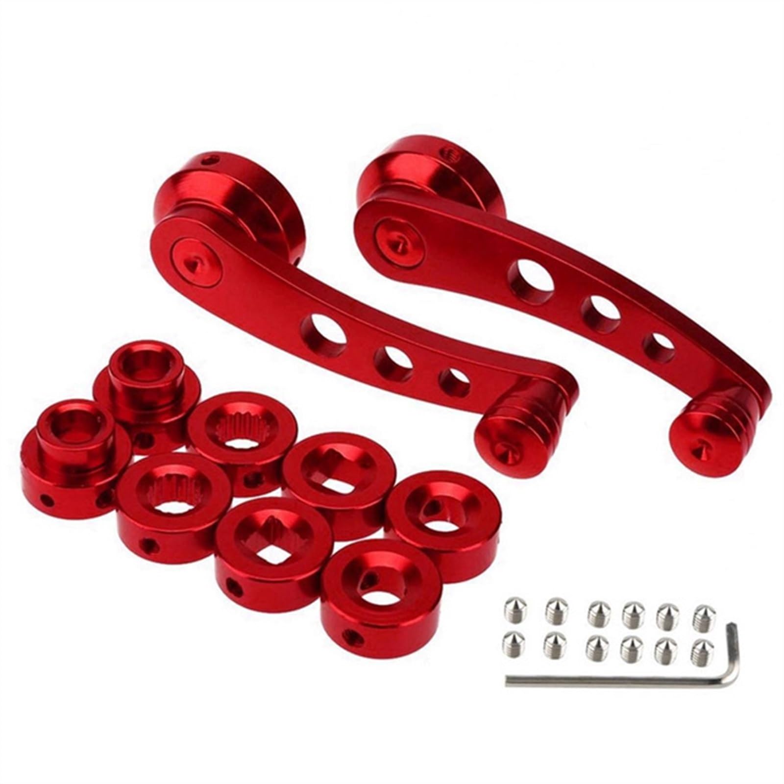 Fensterkurbel,Autofenster Kurbel 2PCS Universal Auto Fenster Griff Aluminium Legierung Wickler Riser Ersatz Wickler Kurbel Riser Fenster Griffe(Red) von SJHFKDK