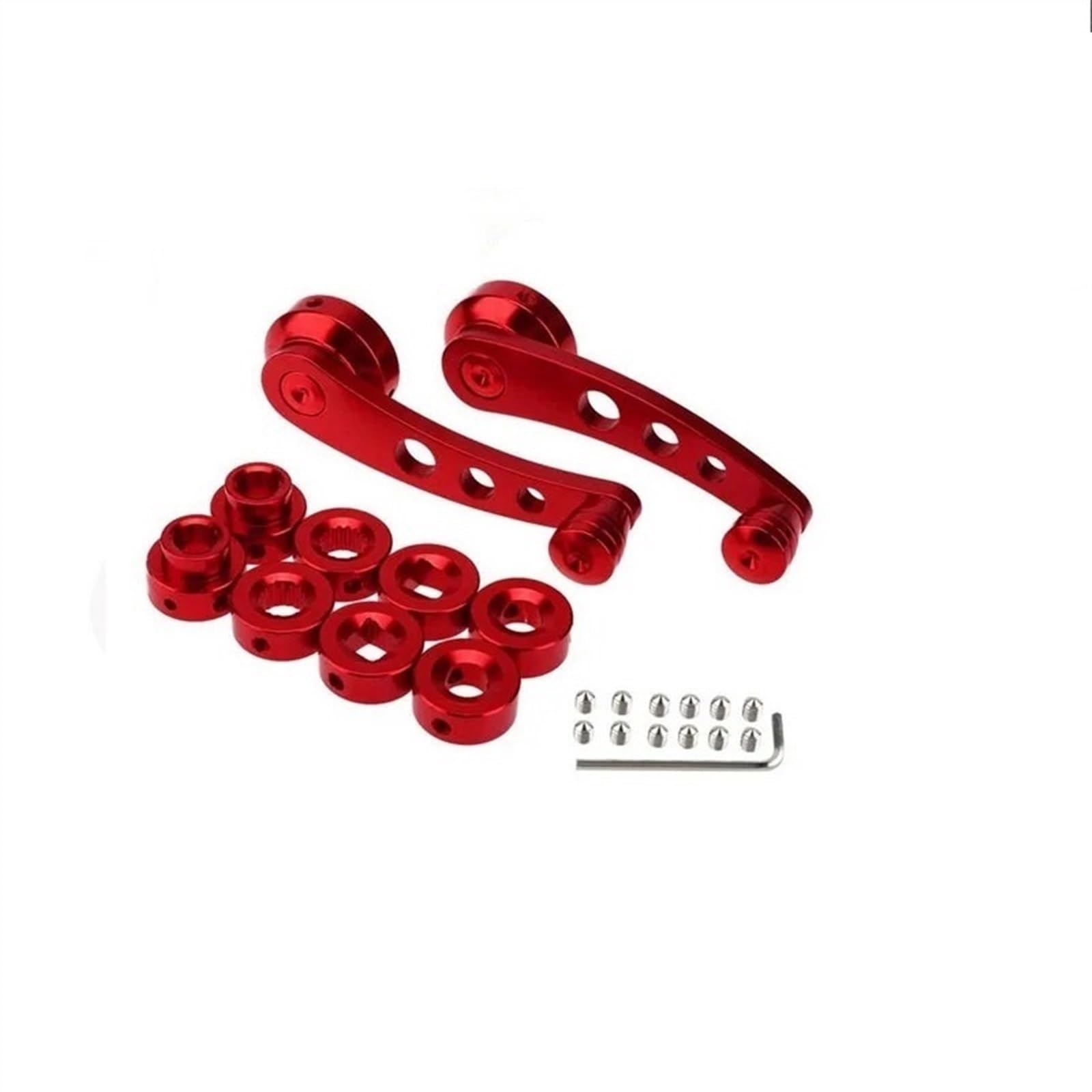 Fensterkurbel,Autofenster Kurbel 2Pcs Universal Auto Manuelle Fenster Hebe Kurbel Aluminium Legierung Wickler Lifter Riser Ersatz Auto Zubehör(Crank Handle Red) von SJHFKDK