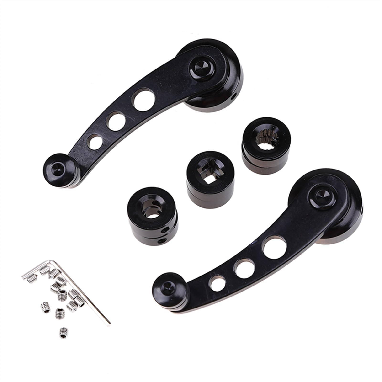 Fensterkurbel,Autofenster Kurbel Auto Fensterheber Griff Hebe Kurbel Universal Aluminium Legierung Manuelle Hebel Auto Zubehör Modifizierte Ersatz Ersatzteile(Crank Handle Black) von SJHFKDK