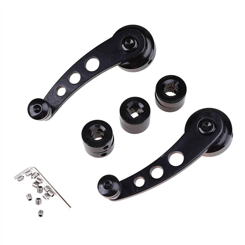 Fensterkurbel,Autofenster Kurbel Auto Fensterheber Griff Hebe Kurbel Universal Aluminium Legierung Manuelle Hebel Auto Zubehör Modifizierte Ersatz Ersatzteile(Crank Handle Black) von SJHFKDK