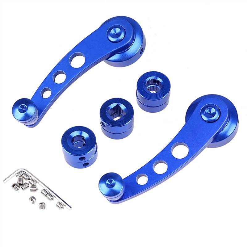 Fensterkurbel,Autofenster Kurbel Auto Fensterheber Griff Hebe Kurbel Universal Aluminium Legierung Manuelle Hebel Auto Zubehör Modifizierte Ersatz Ersatzteile(Crank Handle Blue) von SJHFKDK