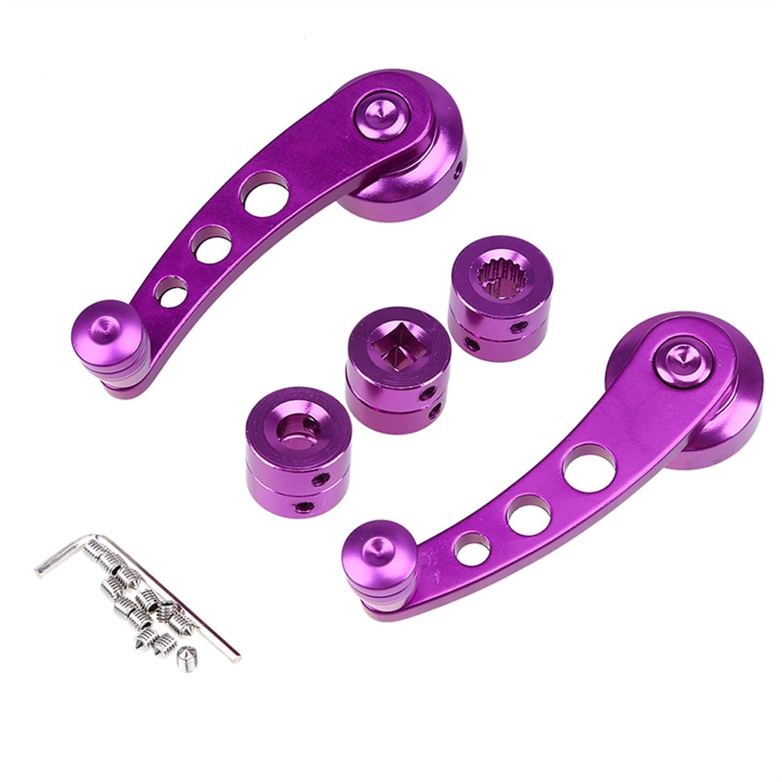 Fensterkurbel,Autofenster Kurbel Auto Fensterheber Griff Hebe Kurbel Universal Aluminium Legierung Manuelle Hebel Auto Zubehör Modifizierte Ersatz Ersatzteile(Crank Handle Purple) von SJHFKDK