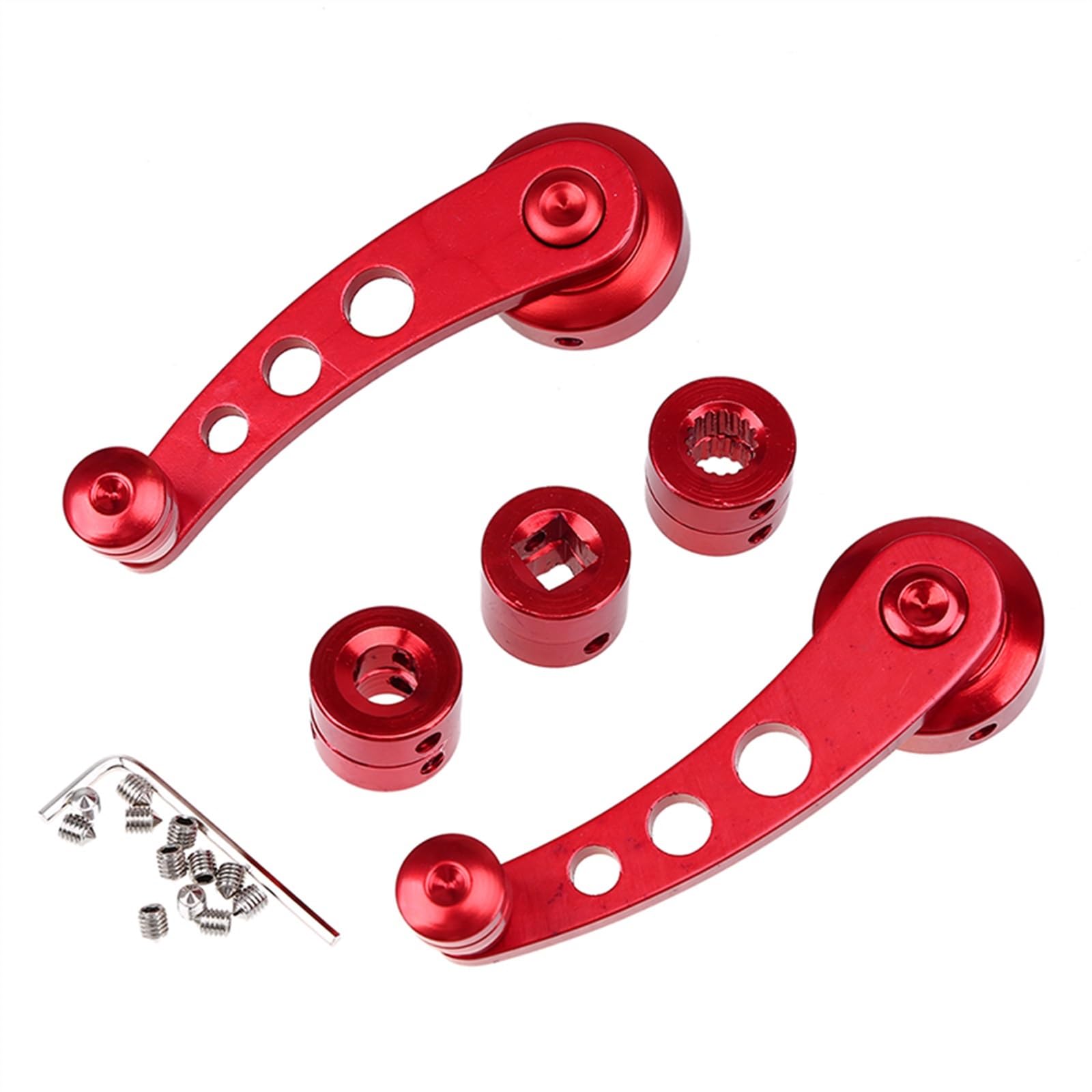 Fensterkurbel,Autofenster Kurbel Auto Fensterheber Griff Hebe Kurbel Universal Aluminium Legierung Manuelle Hebel Auto Zubehör Modifizierte Ersatz Ersatzteile(Crank Handle Red) von SJHFKDK