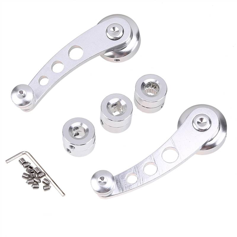 Fensterkurbel,Autofenster Kurbel Auto Fensterheber Griff Hebe Kurbel Universal Aluminium Legierung Manuelle Hebel Auto Zubehör Modifizierte Ersatz Ersatzteile(Crank Handle Sliver) von SJHFKDK