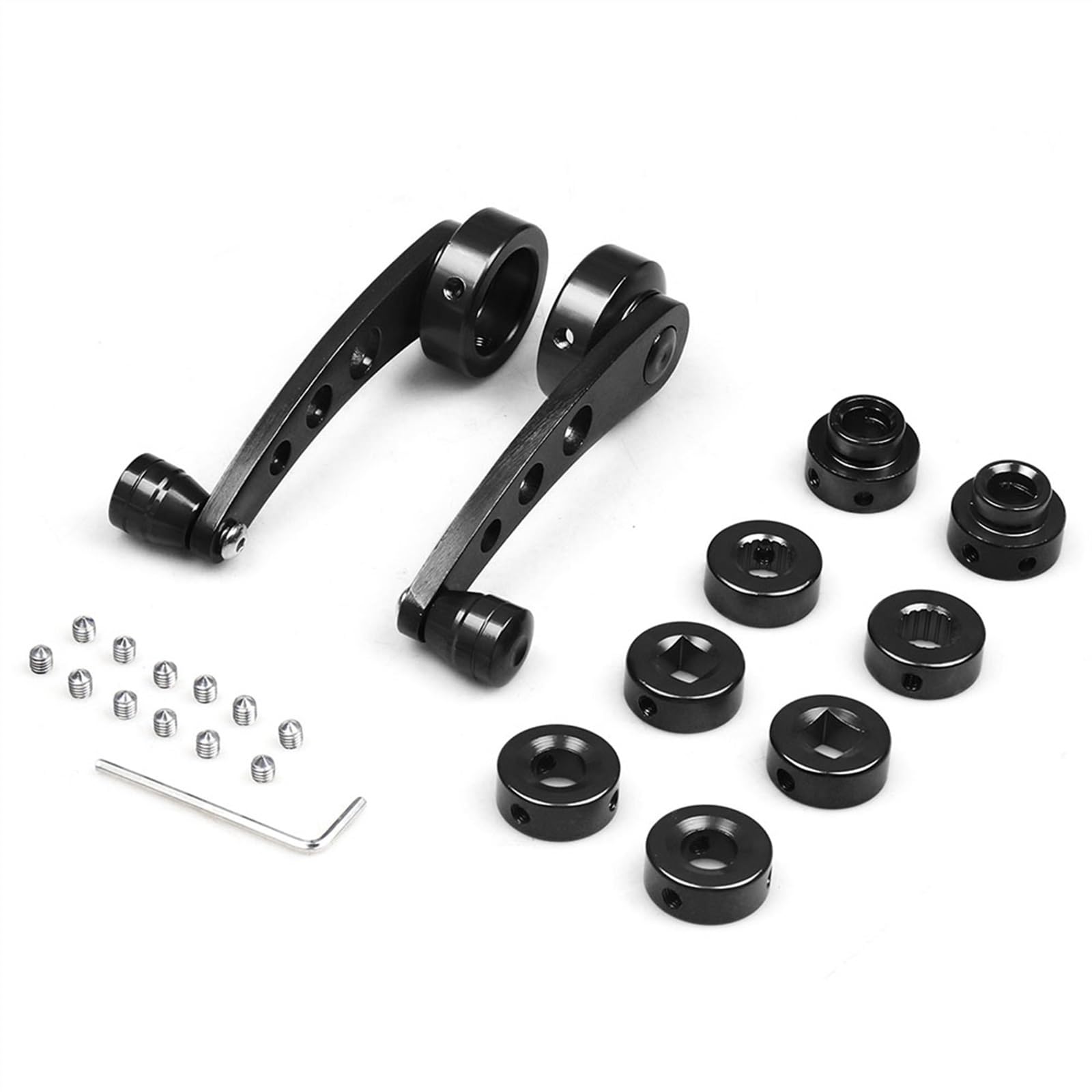 Fensterkurbel,Autofenster Kurbel Universal Aluminium Legierung Auto Manuelle Fenster Hebe Kurbel Griff Wickler Lifter Riser Auto Zubehör Ersatz(Black) von SJHFKDK