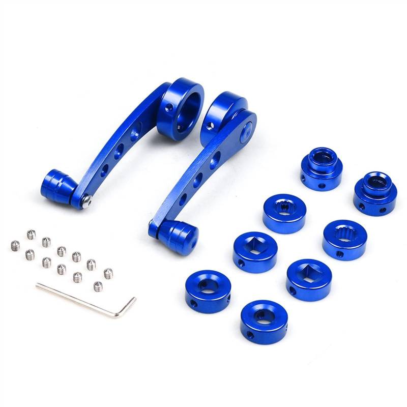 Fensterkurbel,Autofenster Kurbel Universal Aluminium Legierung Auto Manuelle Fenster Hebe Kurbel Griff Wickler Lifter Riser Auto Zubehör Ersatz(Blue) von SJHFKDK