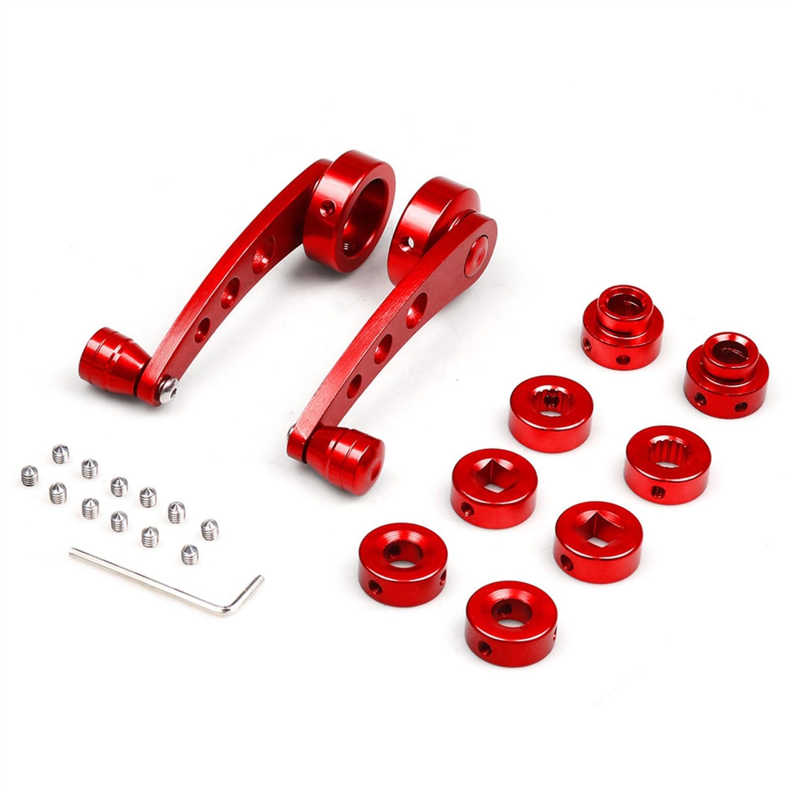 Fensterkurbel,Autofenster Kurbel Universal Aluminium Legierung Auto Manuelle Fenster Hebe Kurbel Griff Wickler Lifter Riser Auto Zubehör Ersatz(Red) von SJHFKDK