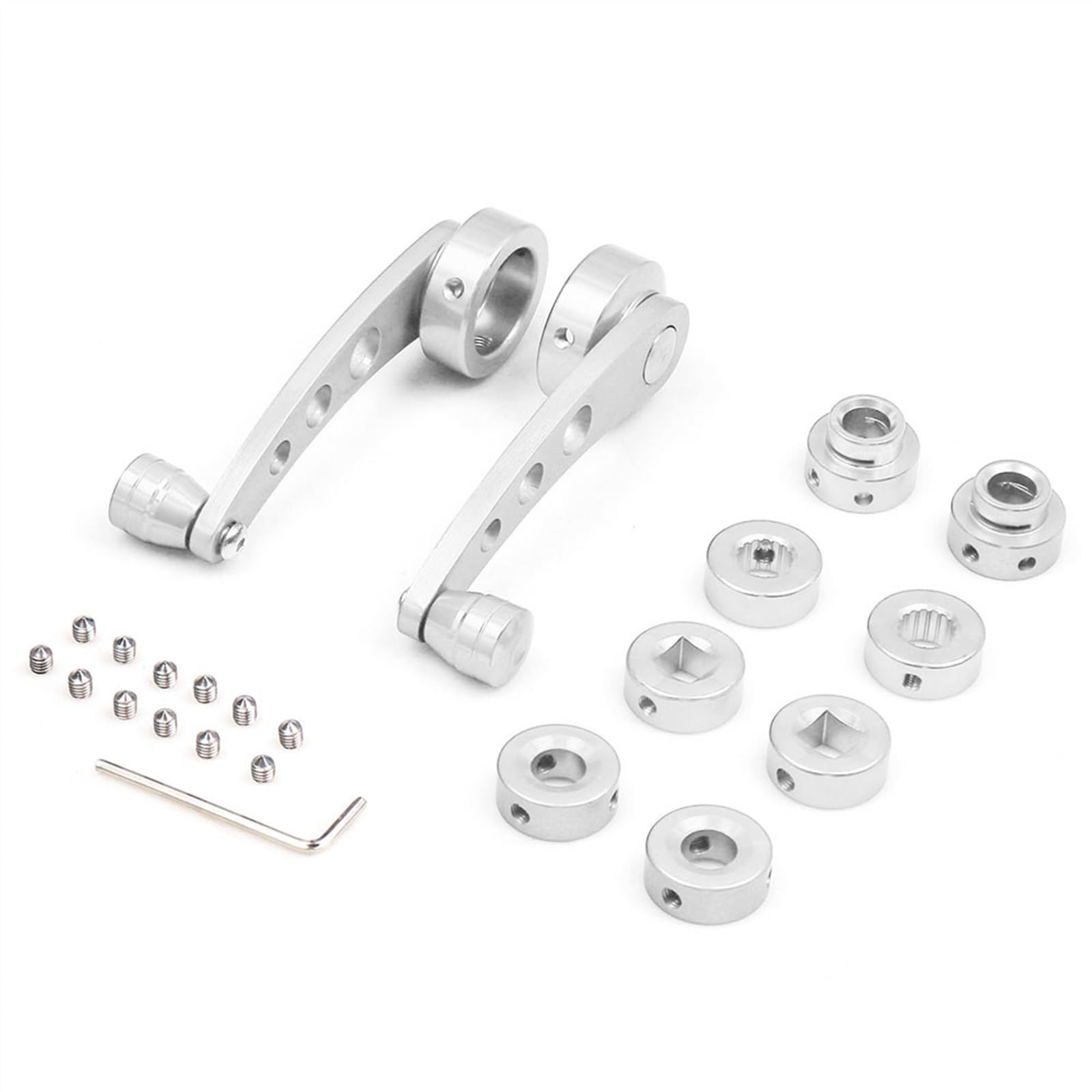 Fensterkurbel,Autofenster Kurbel Universal Aluminium Legierung Auto Manuelle Fenster Hebe Kurbel Griff Wickler Lifter Riser Auto Zubehör Ersatz(Silver) von SJHFKDK