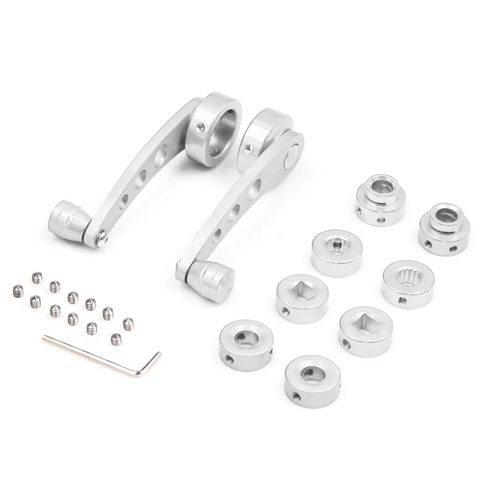 Fensterkurbel,Autofenster Kurbel Universal Aluminium Legierung Auto Manuelle Fenster Hebe Kurbel Griff Wickler Lifter Riser Auto Zubehör Ersatz(Silver) von SJHFKDK