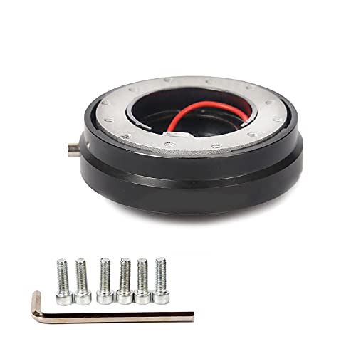 Lenkradnabenadapter,Lenkrad Schnellspannnabeapter Dünne Version Lenkrad Quick Release Hub Adapter Snap Off Kit(Black) von SJHFKDK
