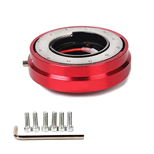 Lenkradnabenadapter,Lenkrad Schnellspannnabeapter Dünne Version Lenkrad Quick Release Hub Adapter Snap Off Kit(Red) von SJHFKDK